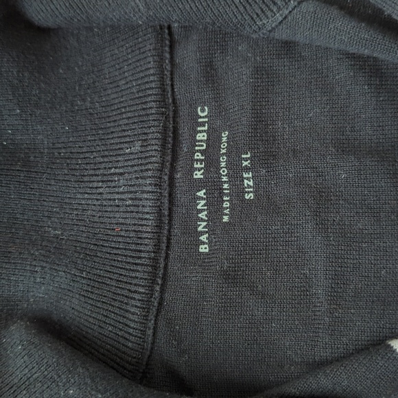 Banana Republic half zip black sweater with white stripes size XL - Picture 11 of 12